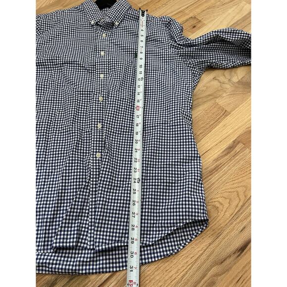 Ralph Lauren Check Shirt Button Up Gingham Plaid Navy Blue Size Large Long Slv - Picture 8 of 10